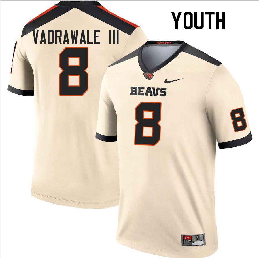 Youth #8 Sai Vadrawale III Oregon State Beavers College Football Jerseys Stitched-Cream